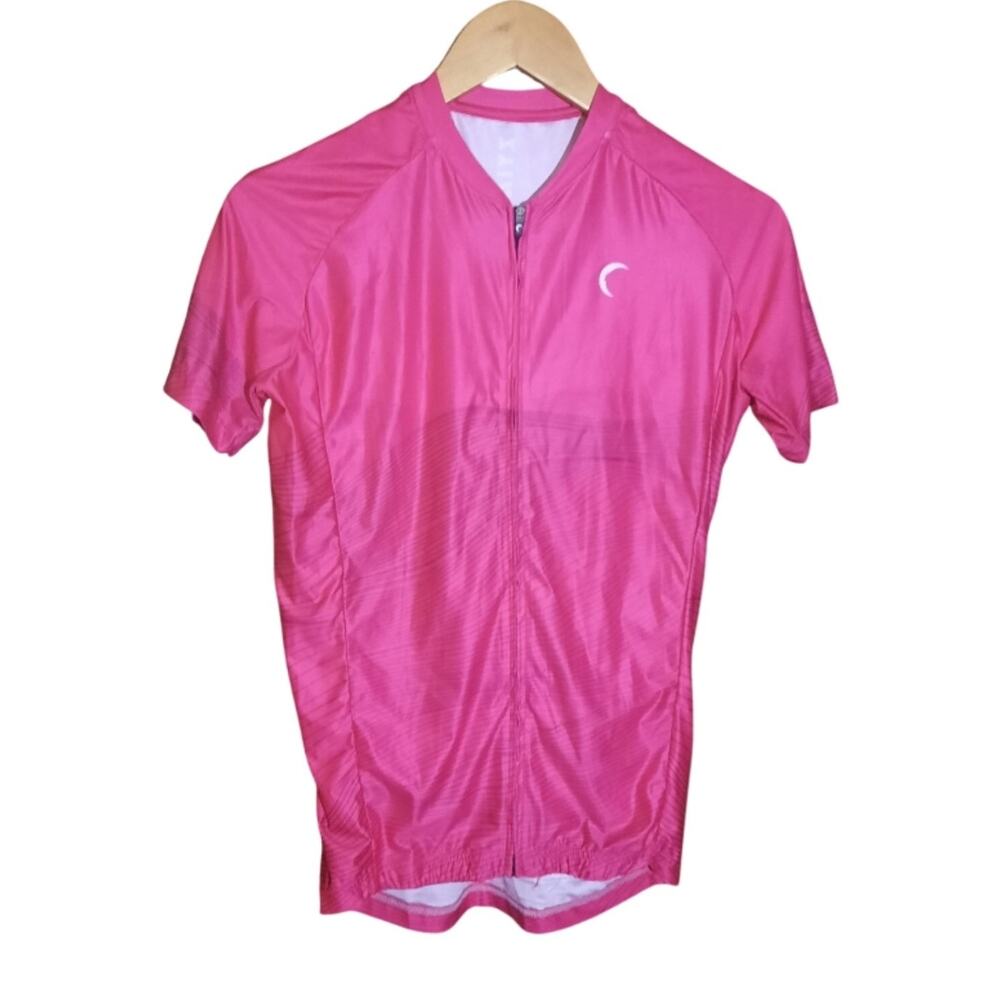 Zyia Active Womens Pink Full Front Zip Race Jersey Size Large